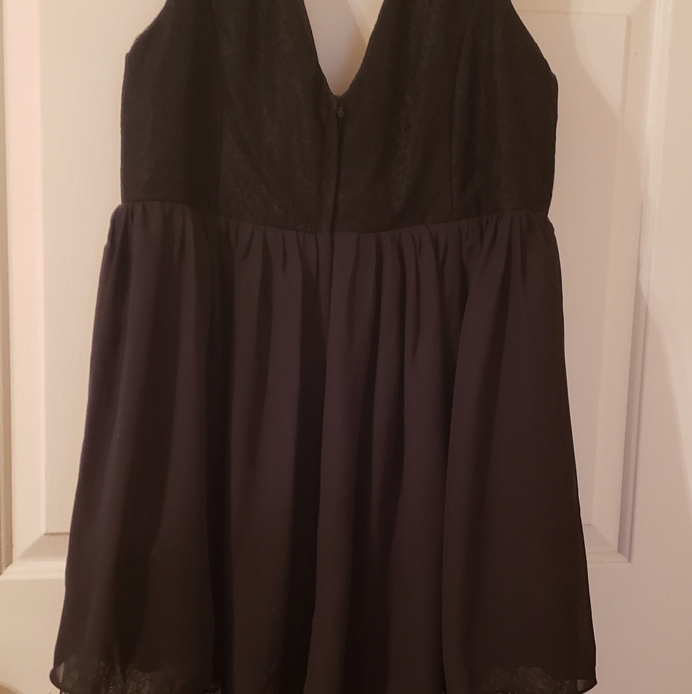 Black chiffon cocktail dress custom
